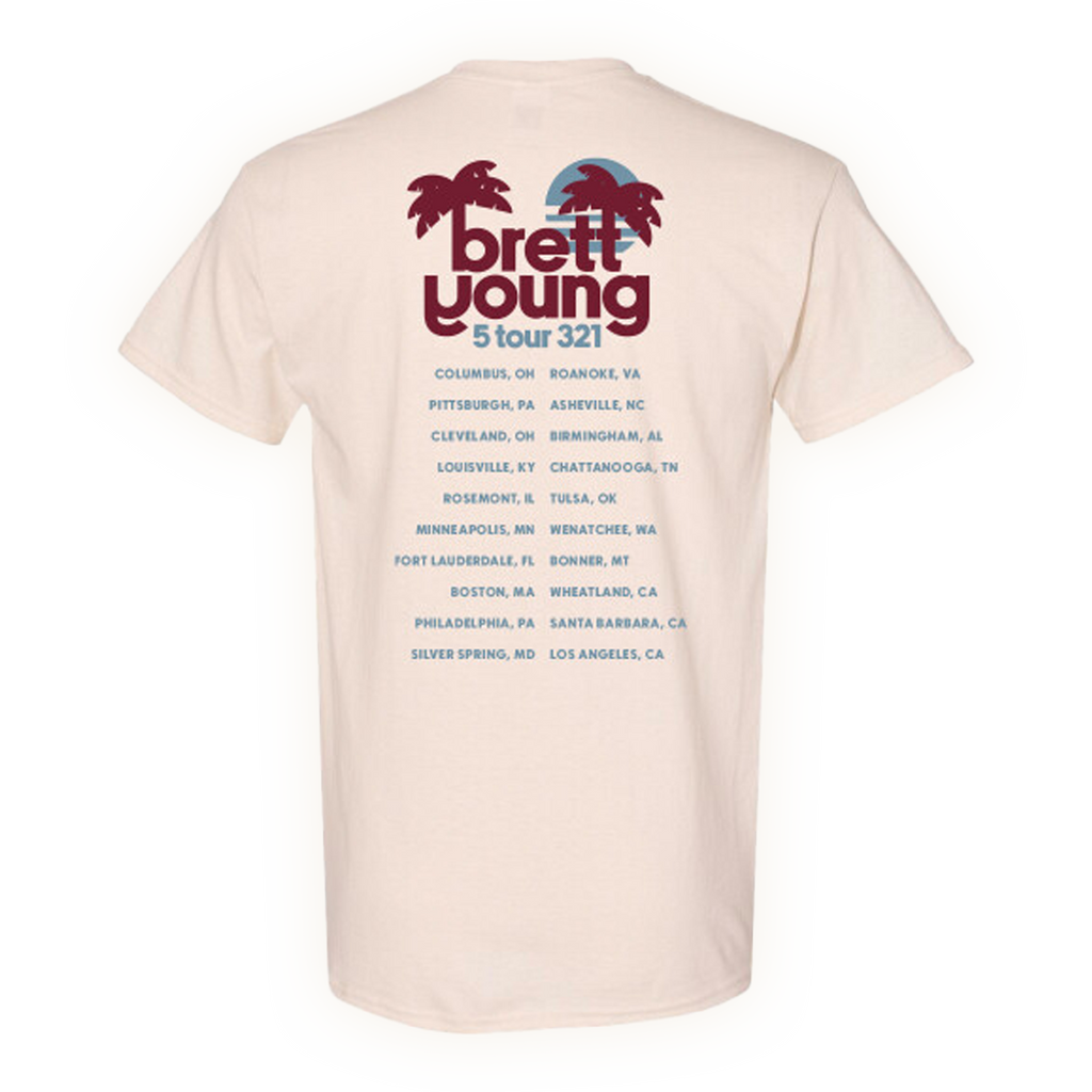 Brett Young 2023 Dated Tour Tee Cream Brett Young Official Merchandise