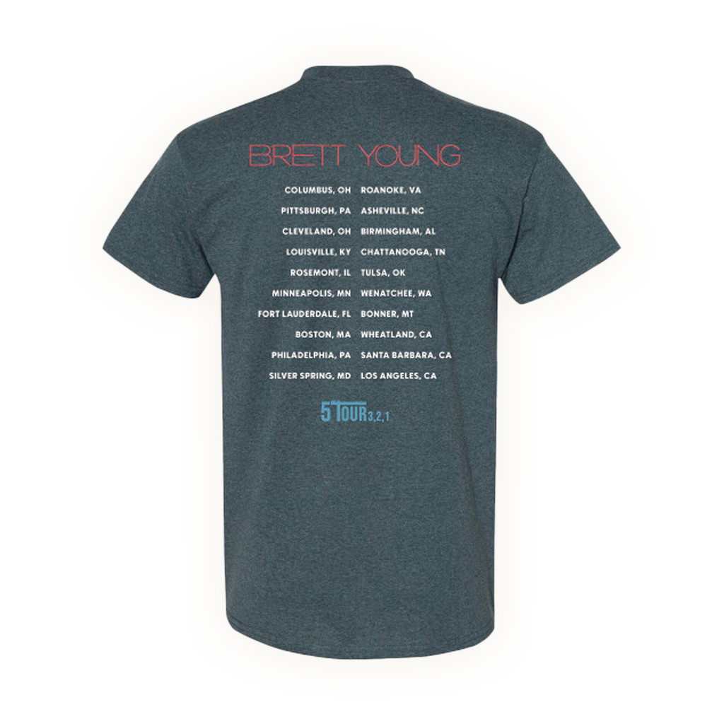Brett Young 2023 Dated Tour Tee Heather Brett Young Official